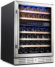 Kalamera Wine Refrigerator 46-Bottle Dual-Zone Built-In and Freestanding